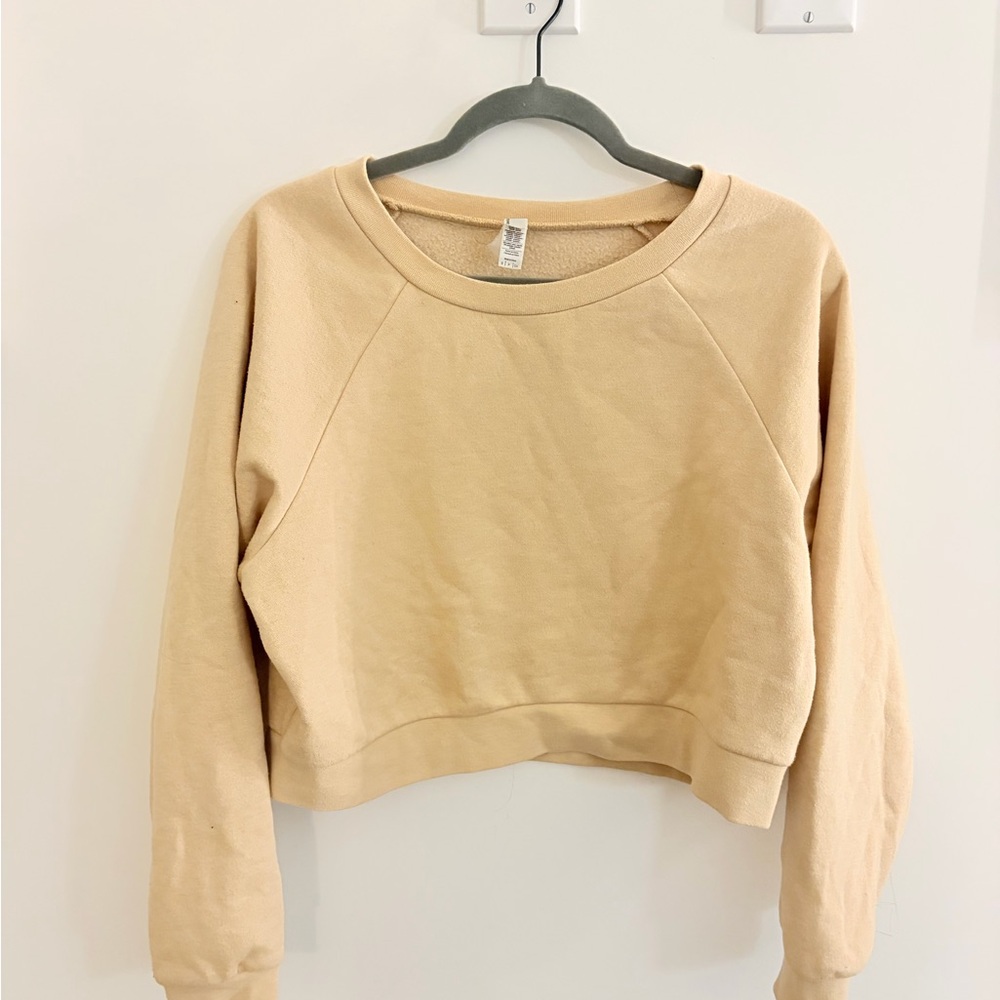 American Apparel Light Yellow Cropped Sweater